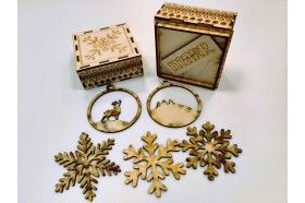 Set decorațiuni din lemn